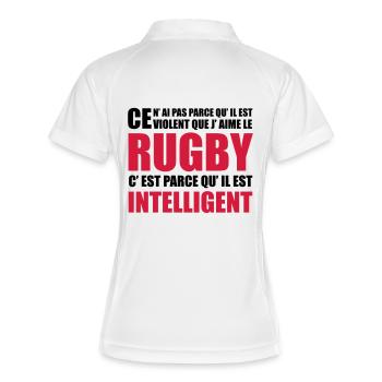 rugby - Polo respirant Femme - blanc/marine - Dos