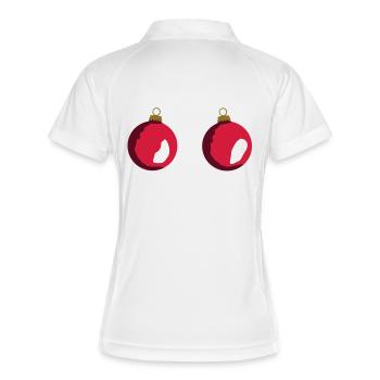 Christ Baum Kugeln - Xmas Boobs - Polo respirant Femme - blanc/marine - Dos