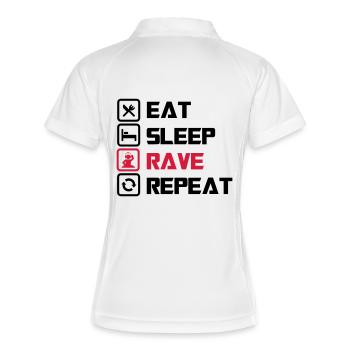 sommeil Rave repeat - Polo respirant Femme - blanc/marine - Dos