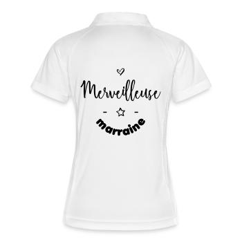 Merveilleuse marraine - Polo respirant Femme - blanc/marine - Dos