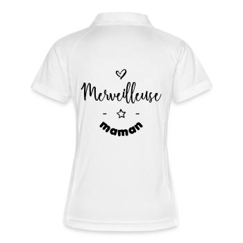 Merveilleuse maman - Polo respirant Femme - blanc/marine - Dos