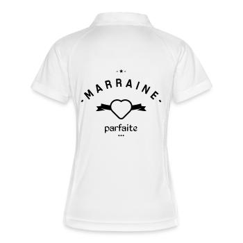 MARRAINE PARFAITE - Polo respirant Femme - blanc/marine - Dos