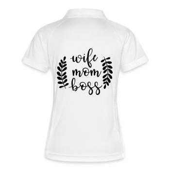 WIFE MOM BOSS - Women's Polo breathable - white/navy - Back