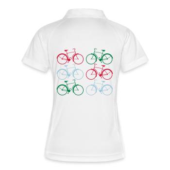 bikes - Frauen Polo atmungsaktiv - Weiß/Navy - Hinten