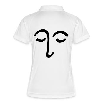 Visage Dessin Tête Oeil Cadeau - Polo respirant Femme - blanc/marine - Dos