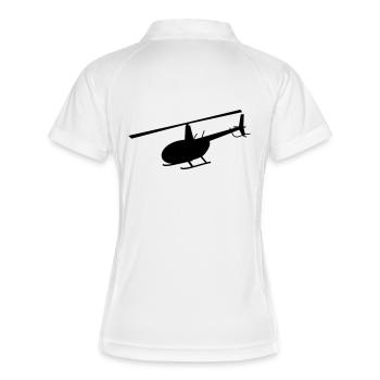 R44 - Frauen Polo atmungsaktiv - Weiß/Navy - Hinten