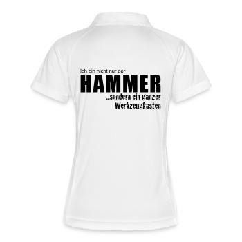 HammerPfade - Frauen Polo atmungsaktiv - Weiß/Navy - Hinten