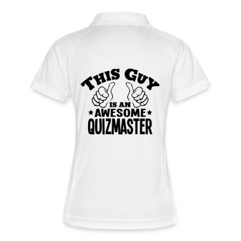 this guy is an awesome quizmaster - Women's Polo breathable - white/navy - Back