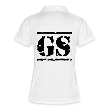 GS Stencil 1 - Frauen Polo atmungsaktiv - Weiß/Navy - Hinten