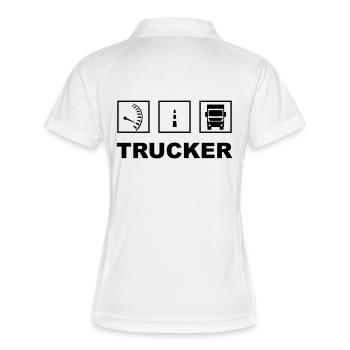Trucker - Polo respirant Femme - blanc/marine - Dos