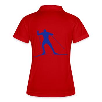 Langlauf - Ski - Apres - Frauen Polo atmungsaktiv - Weiß/Navy - Hinten