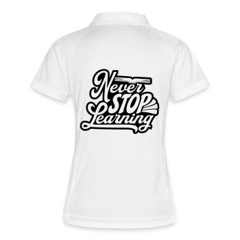 never stop learning quote - Women's Polo breathable - white/navy - Back