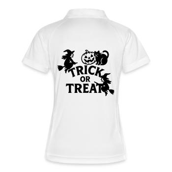 Trick or Treat Halloween - Frauen Polo atmungsaktiv - Weiß/Navy - Hinten
