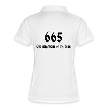 665 - Frauen Polo atmungsaktiv - Weiß/Navy - Hinten