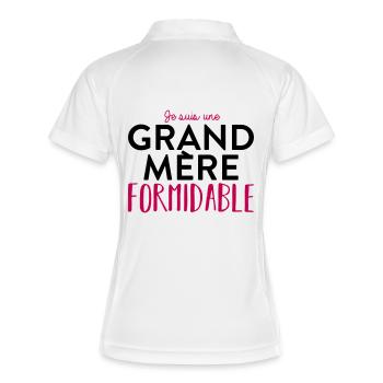 Grand mere formidable - Polo respirant Femme - blanc/marine - Dos