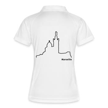 Marseille - Polo respirant Femme - blanc/marine - Dos