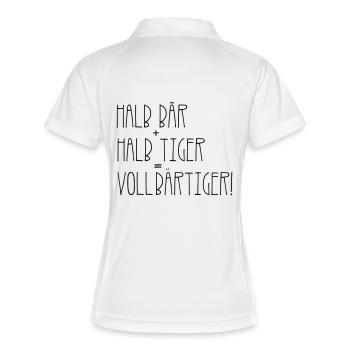 Vollbärtiger - Frauen Polo atmungsaktiv - Weiß/Navy - Hinten