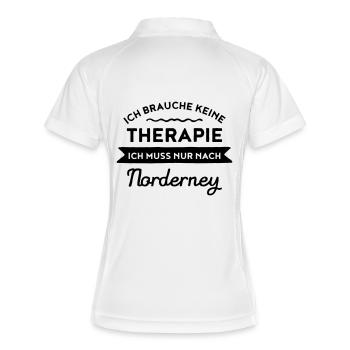 Therapie - Norderney - Frauen Polo atmungsaktiv - Weiß/Navy - Hinten