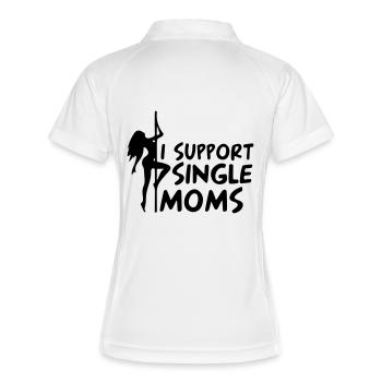 zur Unterstützung alleinerziehender Mütter - Frauen Polo atmungsaktiv - Weiß/Navy - Hinten