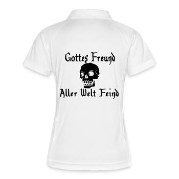 Gottes Freund - Frauen Polo atmungsaktiv - Weiß/Navy - Hinten