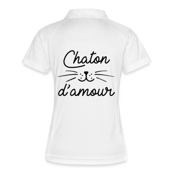 Chaton d'amour - Polo respirant Femme - blanc/marine - Dos