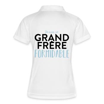 Grand frère formidable - Polo respirant Femme - blanc/marine - Dos