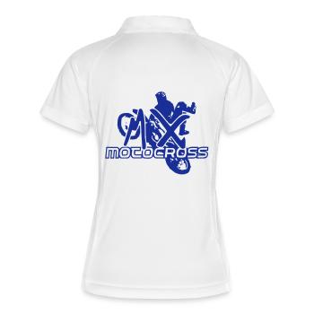 motocross freestyle - Polo respirant Femme - blanc/marine - Dos