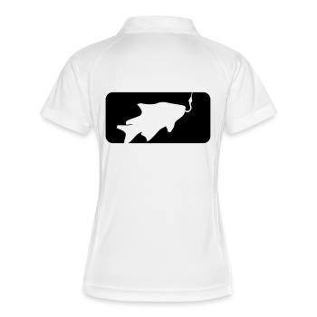 bouton sport logo attrapé pêche poisson nage - Polo respirant Femme - blanc/marine - Dos