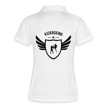 Kickboxing Star - Frauen Polo atmungsaktiv - Weiß/Navy - Hinten