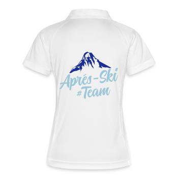 apres ski team berge - Frauen Polo atmungsaktiv - Weiß/Navy - Hinten