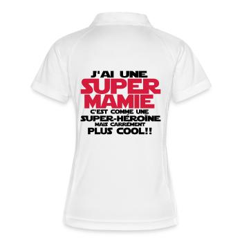 j'ai une super mamie - Polo respirant Femme - blanc/marine - Dos