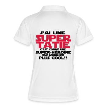 j'ai une super tatie - Polo respirant Femme - blanc/marine - Dos