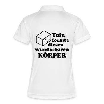 Tofu formte diesen wunderbaren Körper. - Frauen Polo atmungsaktiv - Weiß/Navy - Hinten