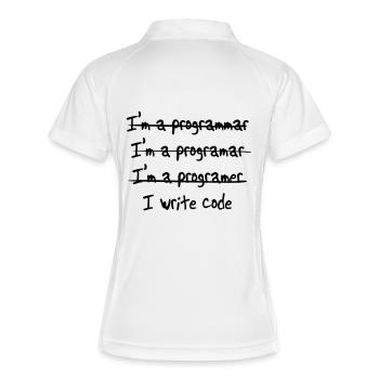 I'm programmer. I write code - Women's Polo breathable - white/navy - Back
