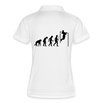 Evolution Pull Up - Frauen Polo atmungsaktiv - Weiß/Navy - Hinten