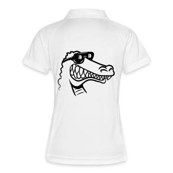 Crocodile drôle fun - Polo respirant Femme - blanc/marine - Dos