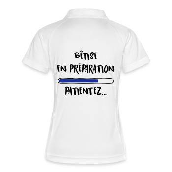 Bêtise en préparation, patientez... - Polo respirant Femme - blanc/marine - Dos