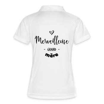 merveilleuse grand-mère - Polo respirant Femme - blanc/marine - Dos