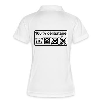 100% celibataire - Polo respirant Femme - blanc/marine - Dos