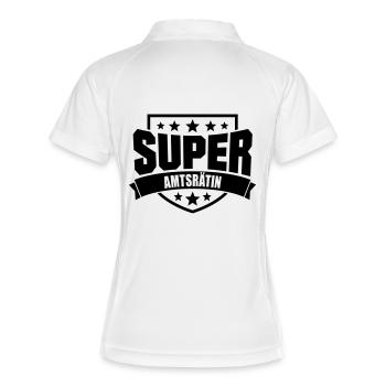 Super Amtsrätin - Frauen Polo atmungsaktiv - Weiß/Navy - Hinten