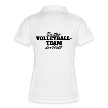 Bestes Volleyballteam der Welt - Frauen Polo atmungsaktiv - Weiß/Navy - Hinten