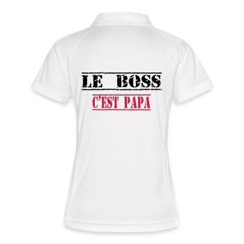 Le boss c'est papa - Polo respirant Femme - blanc/marine - Dos