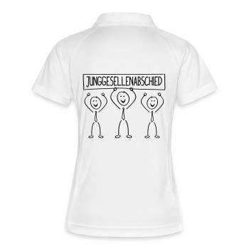 strichmaenchen junggesellenabschied - Frauen Polo atmungsaktiv - Weiß/Navy - Hinten