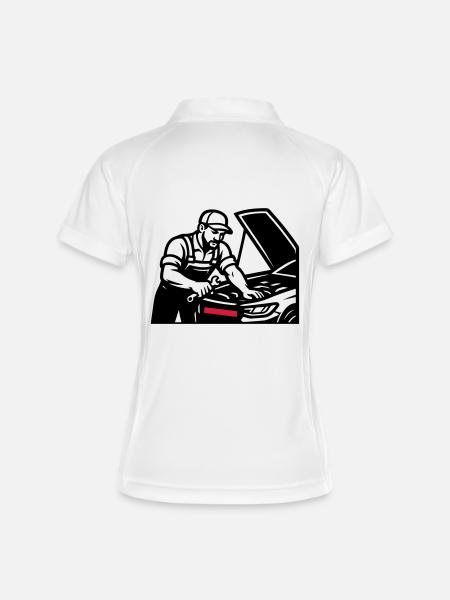Mécanicien automobile - Polo respirant Femme - blanc/marine