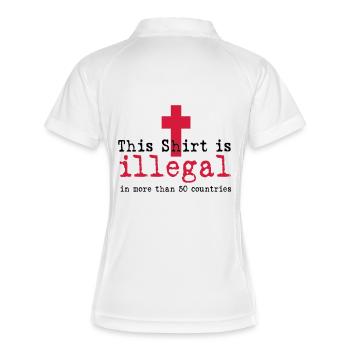 ILLEGAL - Frauen Polo atmungsaktiv - Weiß/Navy - Hinten