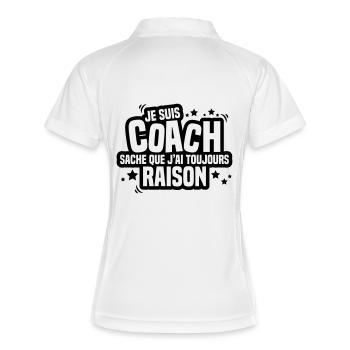 je suis coach sache que j'ai toujours raison - Polo respirant Femme - blanc/marine - Dos