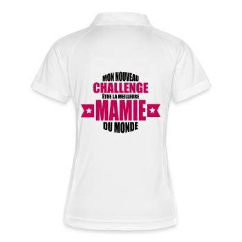 mon nouveau challenge être la meilleure mamie - Polo respirant Femme - blanc/marine - Dos