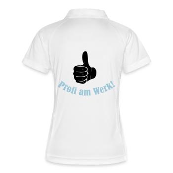 profi_am_werk_2 - Frauen Polo atmungsaktiv - Weiß/Navy - Hinten