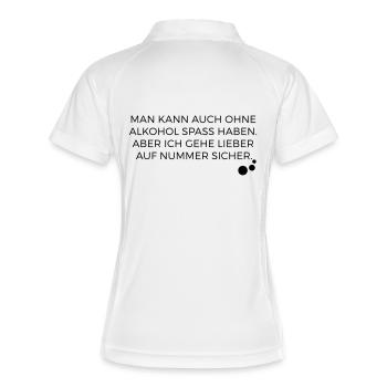 Lustige Sprüche - Frauen Polo atmungsaktiv - Weiß/Navy - Hinten