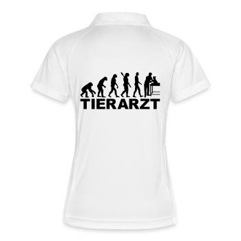Tierarzt - Frauen Polo atmungsaktiv - Weiß/Navy - Hinten